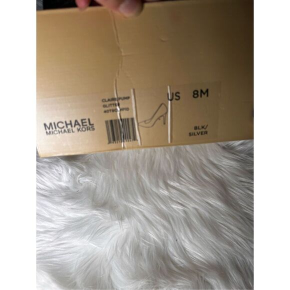 Michael Kors, black sparkle pumps heels size 8 sexy fancy - Picture 6 of 6